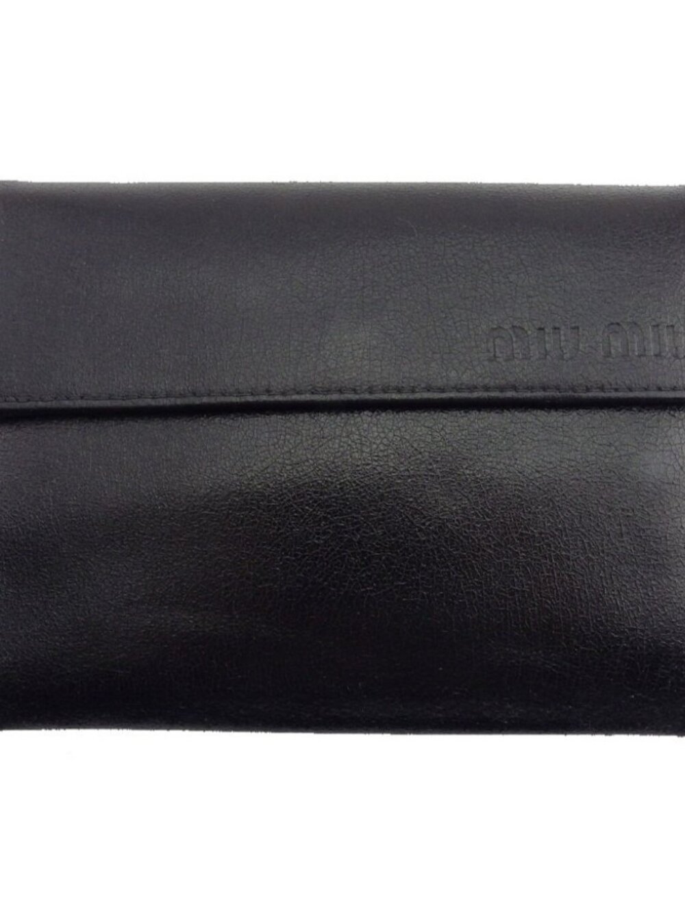 MIUMIU Tri-fold wallet black Women Authentic secondhand